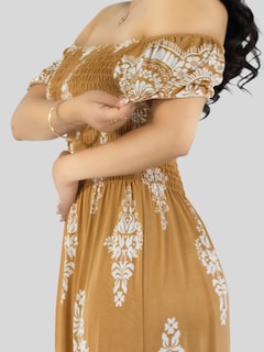 Foto 5 | Vestido Maxi Casual Mujer Largo Cómodo Ves-1024 Café Claro Estilo Boho