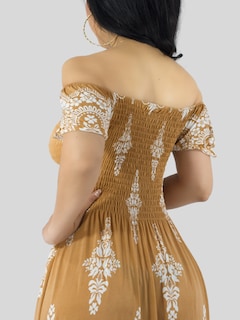Foto 6 | Vestido Maxi Casual Mujer Largo Cómodo Ves-1024 Café Claro Estilo Boho