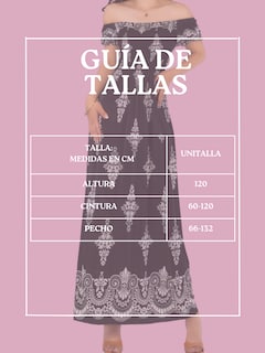 Foto 8 | Vestido Maxi Casual Mujer Largo Cómodo Ves-1024 Café Claro Estilo Boho