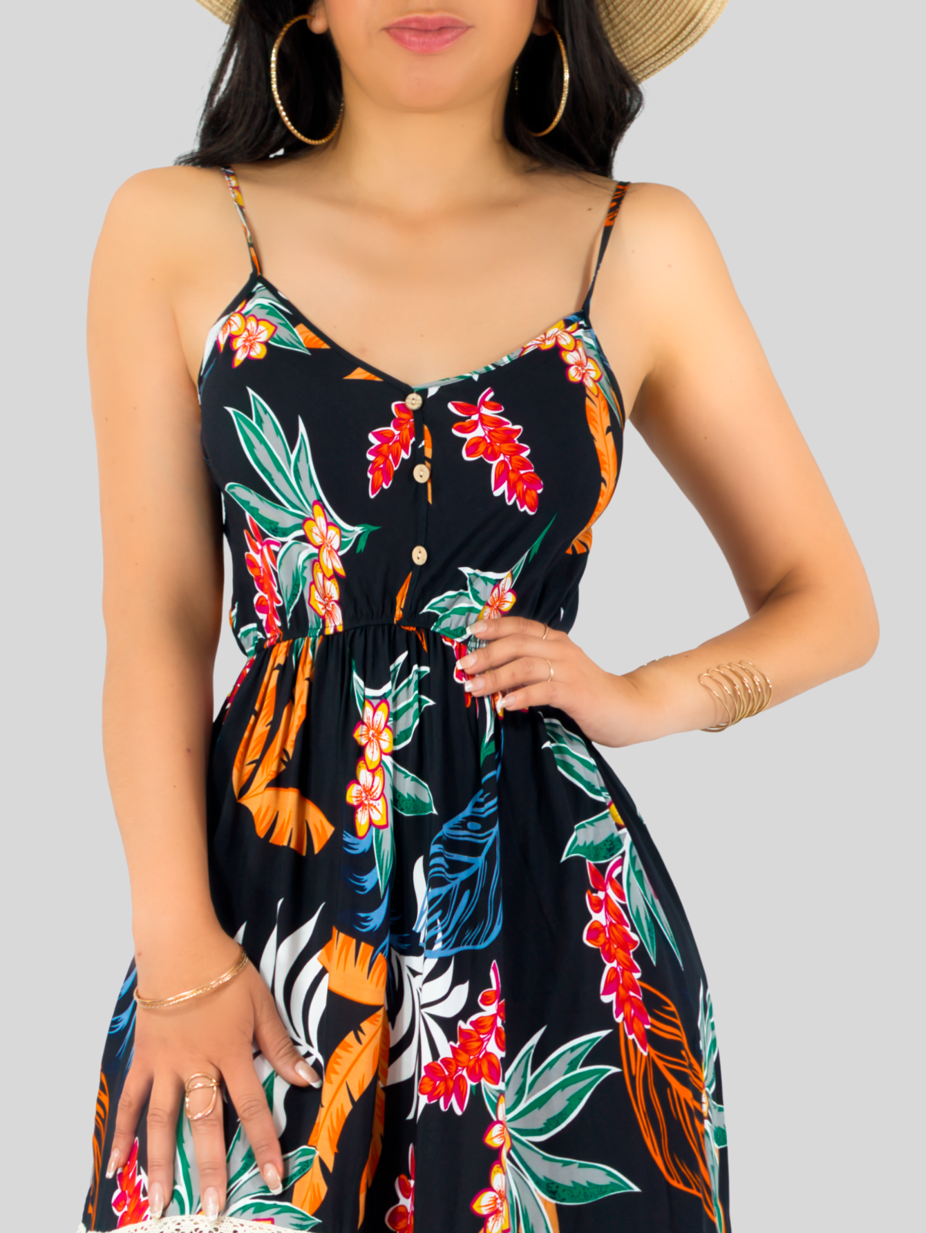 Foto 6 pulgar | Vestido Maxi Casual Mujer Largo Ves-1017 Negro Cómodo De Tirantes