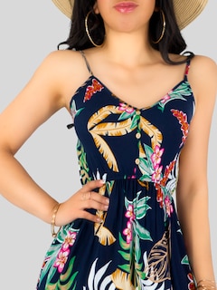 Foto 5 | Vestido Maxi Casual Mujer Largo Ves-1017 Marino Cómodo De Tirantes