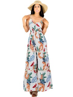 Foto 1 | Vestido Maxi Casual Mujer Largo Ves-1017 Blanco Cómodo De Tirantes
