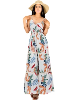 Foto 1 | Vestido Maxi Casual Mujer Largo Ves-1017 Blanco Cómodo De Tirantes