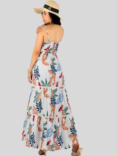 Foto 3 | Vestido Maxi Casual Mujer Largo Ves-1017 Blanco Cómodo De Tirantes