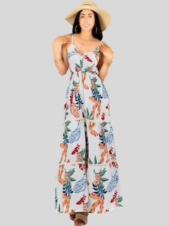 Foto 4 | Vestido Maxi Casual Mujer Largo Ves-1017 Blanco Cómodo De Tirantes