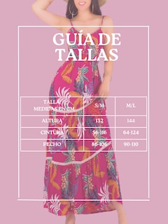 Foto 8 | Vestido Maxi Casual Mujer Largo Ves-1017 Fucsia Cómodo De Tirantes