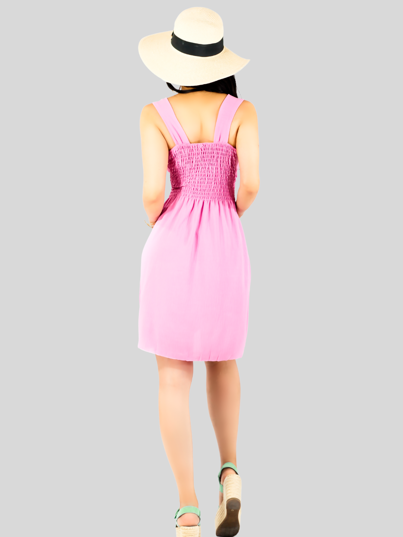 Foto 4 pulgar | Vestidos Casuales Mujer Vestido Corto Midi Ves-1025 Rosa Outfit Casual