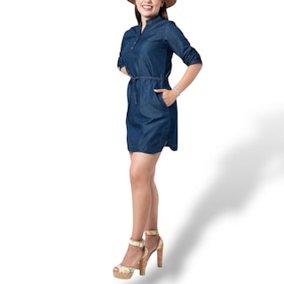 Foto 1 | Vestido Casual De Mezclilla Corto Azul