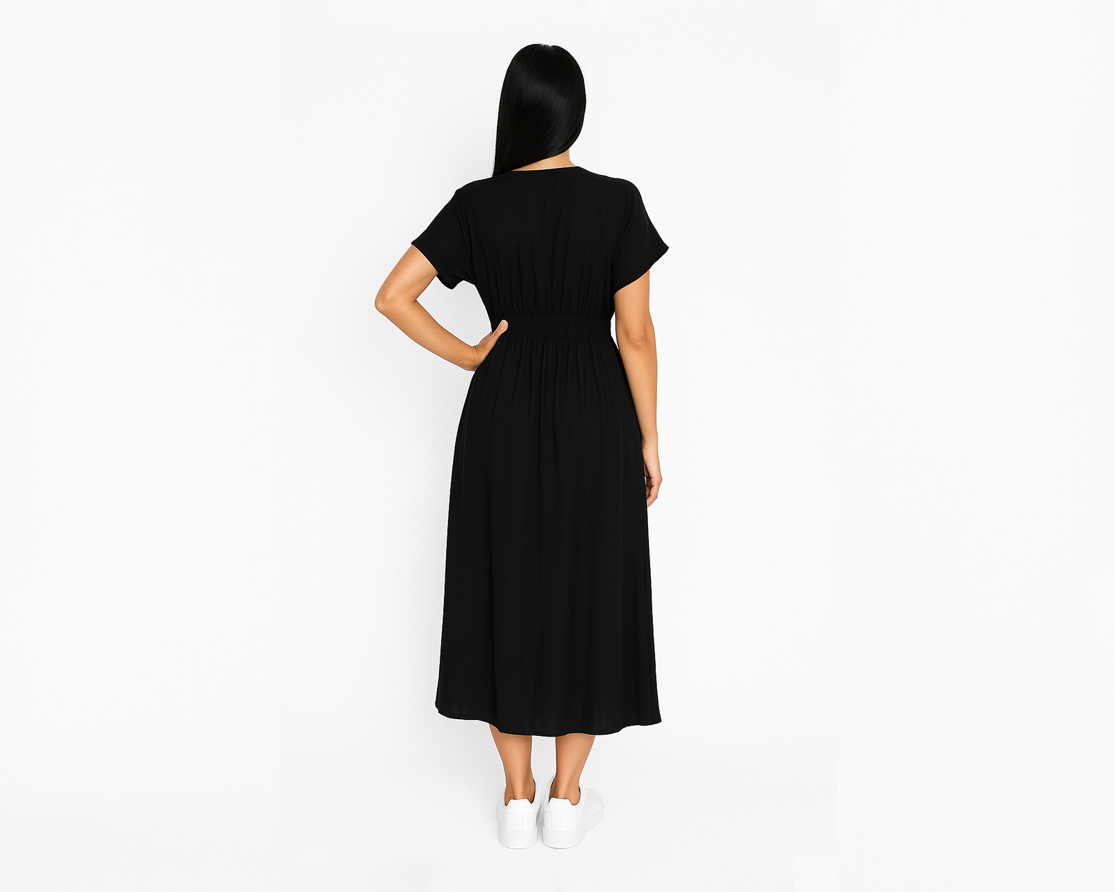 Foto 4 pulgar | Vestido Largo Para Mujer Ocean Point Con Botones Y Abertura Delantera