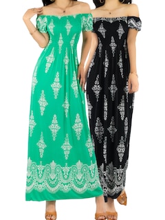 Foto 1 | Set De 2 Vestido Maxi Casual Mujer Largo Cómodo Ves-1024-px2 Variedad De Colores Estilo Boho