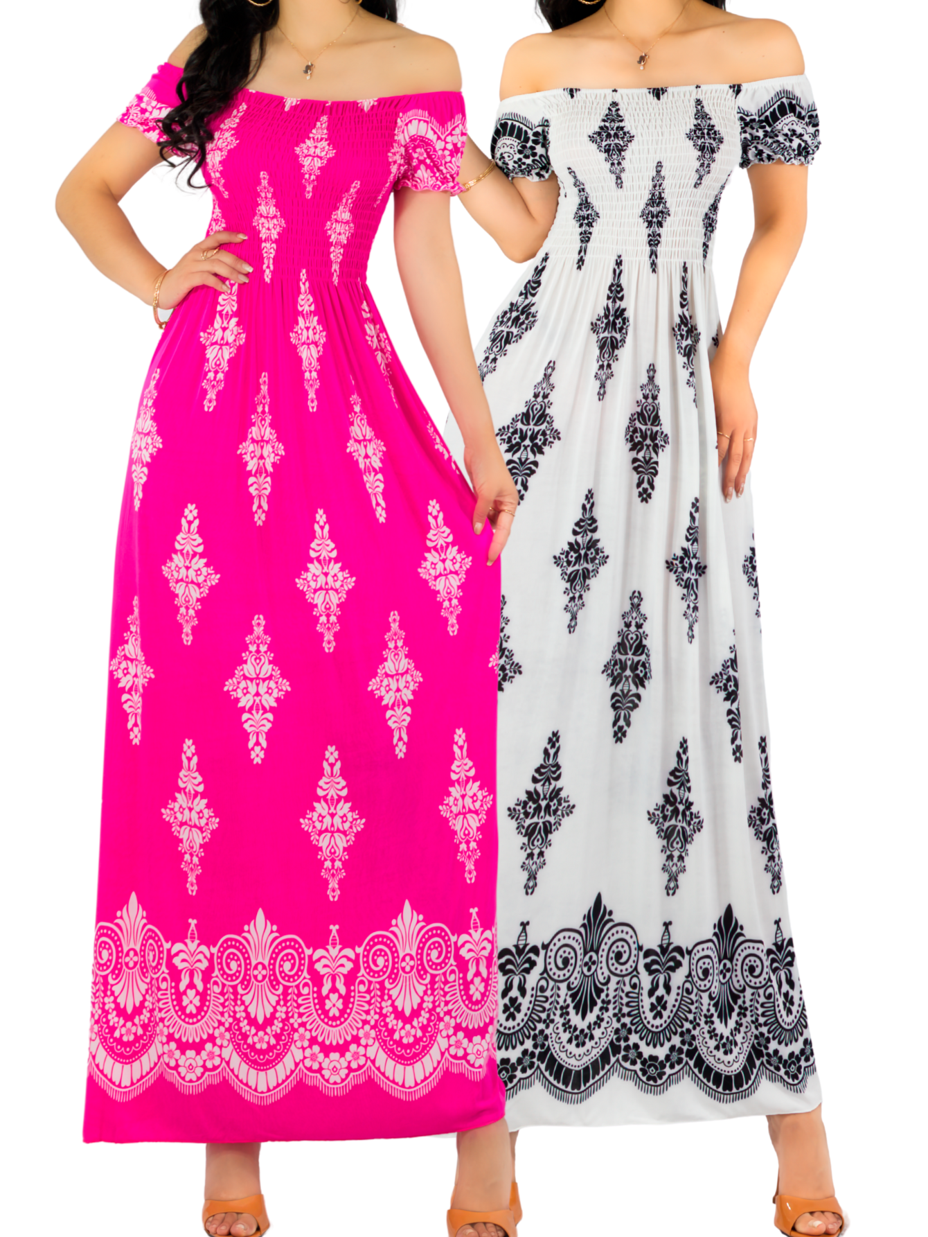 Foto 1 | Set De 2 Vestido Maxi Casual Mujer Largo Cómodo Ves-1024-px2 Variedad De Colores Estilo Boho
