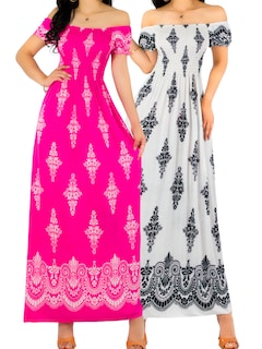 Foto 1 | Set De 2 Vestido Maxi Casual Mujer Largo Cómodo Ves-1024-px2 Variedad De Colores Estilo Boho