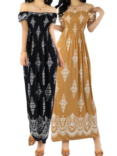 Foto 1 | Set De 2 Vestido Maxi Casual Mujer Largo Cómodo Ves-1024-px2 Variedad De Colores Estilo Boho