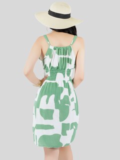 Foto 3 | Vestido Casual Mujer Corto Ves-1019 Verde Estliazado En Cintura Cómodo