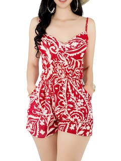Foto 1 | Enterizo Corto Mujer Jumpsuit Casual Ves-1026 Rojo Primavera Verano