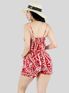 Foto 3 | Enterizo Corto Mujer Jumpsuit Casual Ves-1026 Rojo Primavera Verano