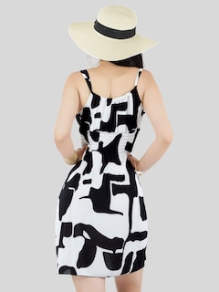 Foto 3 | Vestido Casual Mujer Corto Ves-1019 Negro Estliazado En Cintura Cómodo