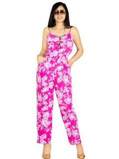 Foto 1 | Enterizo Largo Mujer Palazzo Casual Ves-1026 Fucsia Jumpsuit Juvenil Jumper