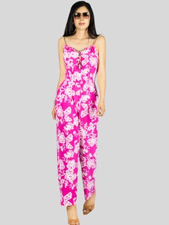 Foto 2 | Enterizo Largo Mujer Palazzo Casual Ves-1026 Fucsia Jumpsuit Juvenil Jumper