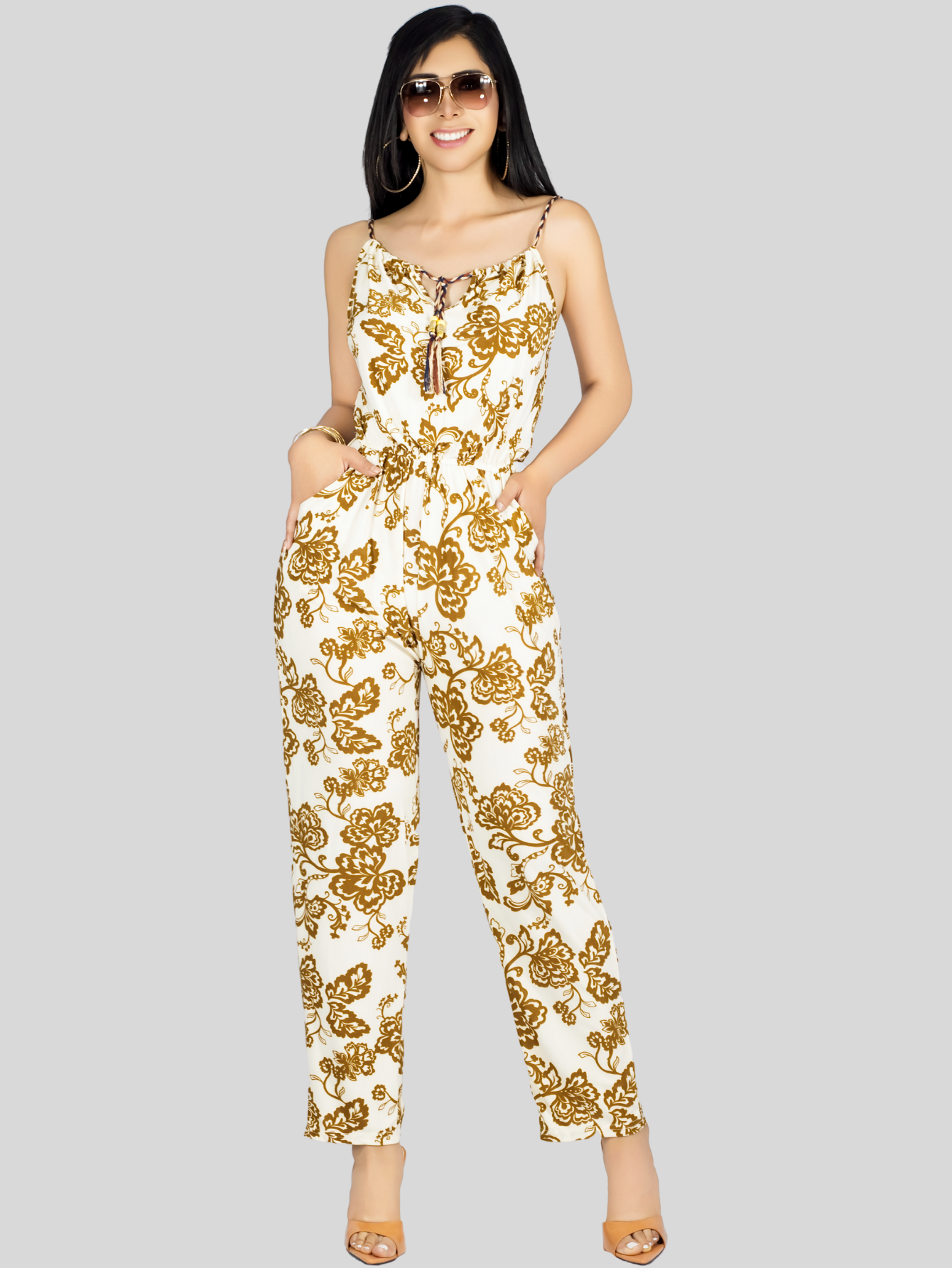 Foto 3 pulgar | Enterizo Largo Mujer Palazzo Casual Ves-1026 Café Oscuro Jumpsuit Juvenil Jumper