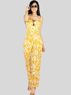 Foto 2 | Enterizo Largo Mujer Palazzo Casual Ves-1026 Mostaza Jumpsuit Juvenil Jumper