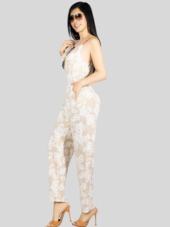 Foto 4 | Enterizo Largo Mujer Palazzo Casual Ves-1026 Café Claro Jumpsuit Juvenil Jumper