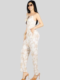 Foto 7 | Enterizo Largo Mujer Palazzo Casual Ves-1026 Café Claro Jumpsuit Juvenil Jumper