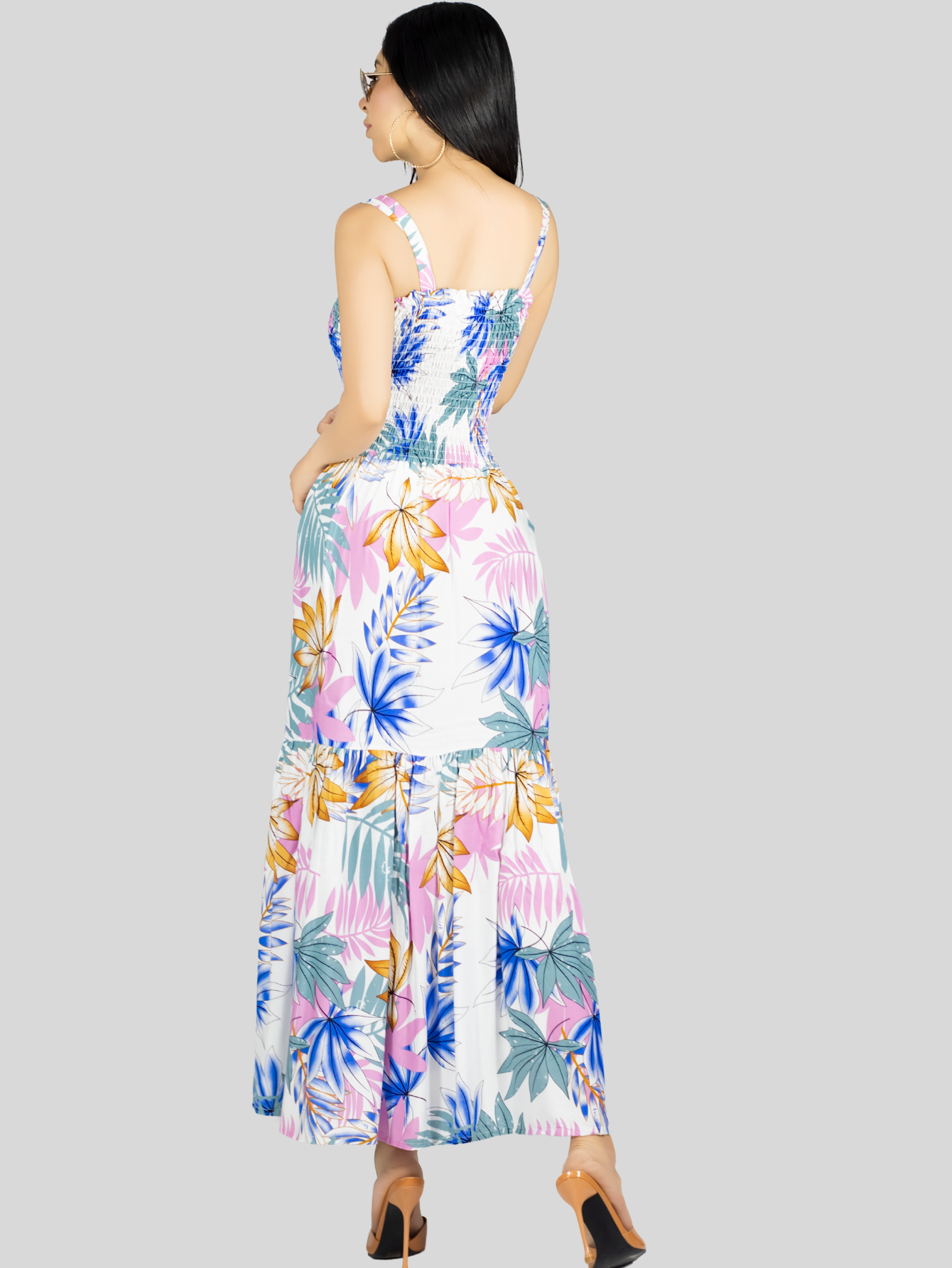 Foto 3 | Vestido Maxi Casual Mujer Ves-1016 Blanco Largo Cómodo De Tirantes