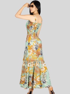Foto 3 | Vestido Maxi Casual Mujer Ves-1016 Verde Claro Largo Cómodo De Tirantes