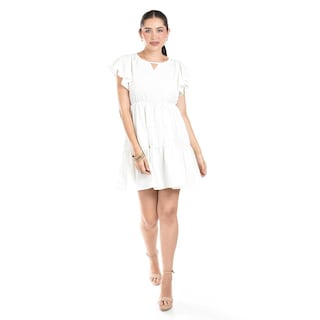 Foto 5 | Vestido De Lino Con Volantes Roman Fashion /juvenil, 4355 (blanco) Blanco