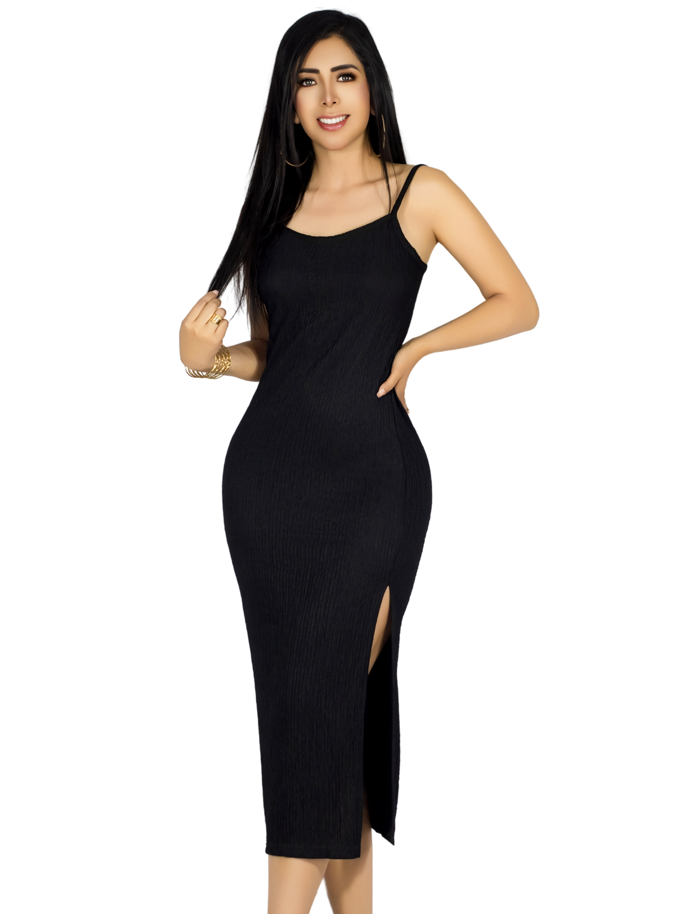 Foto 2 pulgar | Vestido De Mujer Midi Casual Ves-1021 Cafe Claro Stretch Para Diario Y Salida