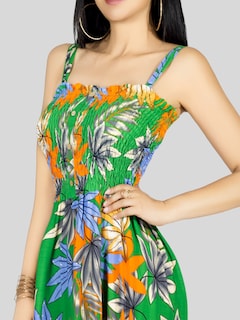 Foto 6 | Vestido Maxi Casual Mujer Ves-1016 Verde Oscuro Largo Cómodo De Tirantes