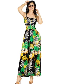 Foto 1 | Vestido Maxi Casual Mujer Ves-1016 Negro Largo Cómodo De Tirantes