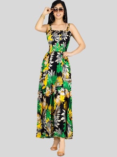 Foto 2 | Vestido Maxi Casual Mujer Ves-1016 Negro Largo Cómodo De Tirantes