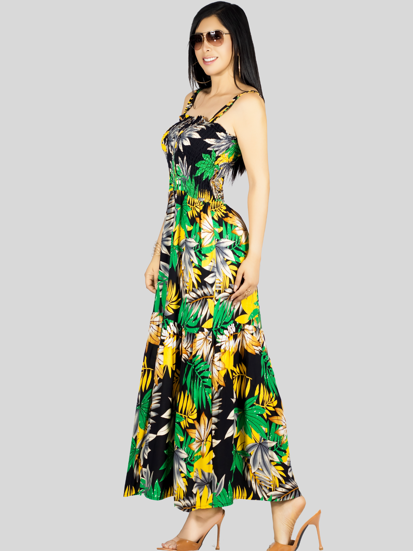 Foto 5 pulgar | Vestido Maxi Casual Mujer Ves-1016 Negro Largo Cómodo De Tirantes