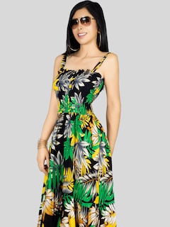 Foto 5 | Vestido Maxi Casual Mujer Ves-1016 Negro Largo Cómodo De Tirantes