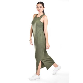 Foto 2 | Maxi Vestido Sin Manga Roman Fashion / Juvenil, 23974 (verde Militar) Verde Oscuro