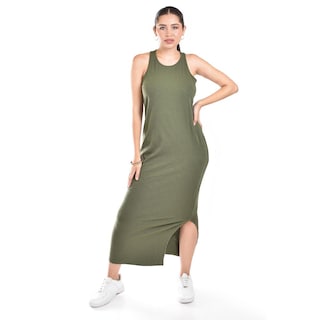Foto 5 | Maxi Vestido Sin Manga Roman Fashion / Juvenil, 23974 (verde Militar) Verde Oscuro