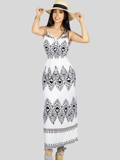 Foto 2 | Vestido Largo Casual Mujer Maxi Dres Cómodo Ves-1023 Blanco Estilo Moderno
