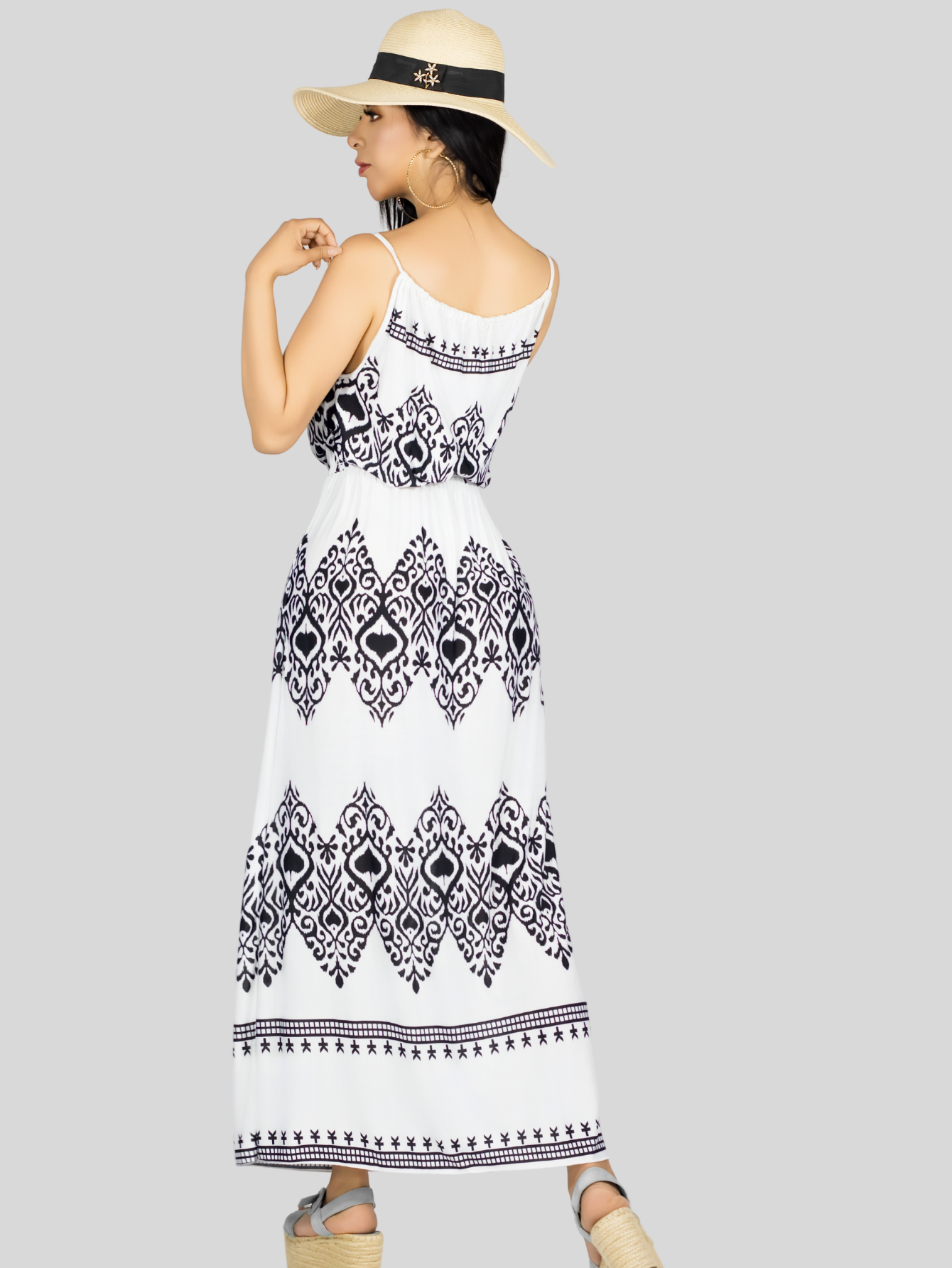 Foto 4 pulgar | Vestido Largo Casual Mujer Maxi Dres Cómodo Ves-1023 Blanco Estilo Moderno