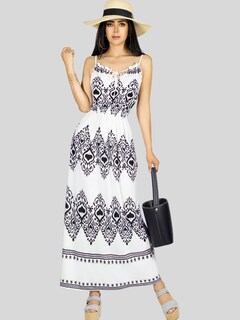 Foto 6 | Vestido Largo Casual Mujer Maxi Dres Cómodo Ves-1023 Blanco Estilo Moderno