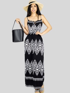 Foto 2 | Vestido Largo Casual Mujer Maxi Dres Cómodo Ves-1023 Negro Estilo Moderno