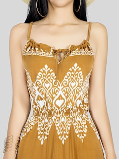 Foto 5 | Vestido Largo Casual Mujer Maxi Dres Cómodo Ves-1023 Café Estilo Moderno