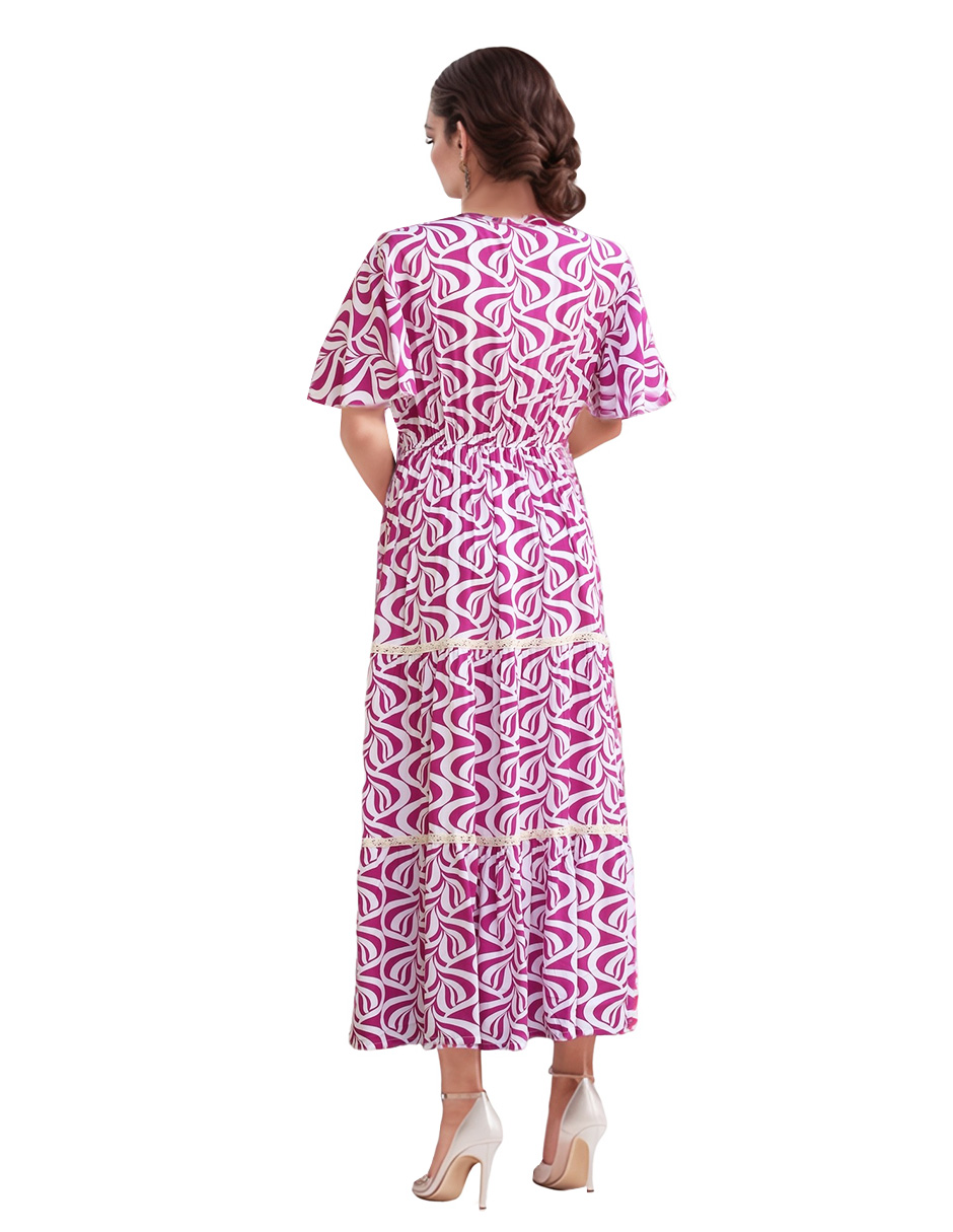 Foto 3 | Vestido Casual Largo Crop Estampado Maga Corta