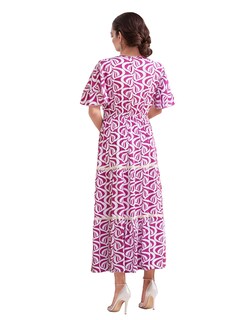 Foto 3 | Vestido Casual Largo Crop Estampado Maga Corta