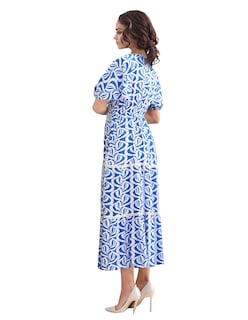Foto 2 | Vestido Casual Largo Crop Estampado Maga Corta