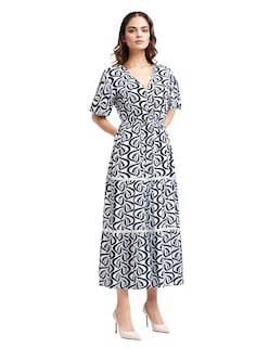 Foto 1 | Vestido Casual Largo Crop Estampado Maga Corta