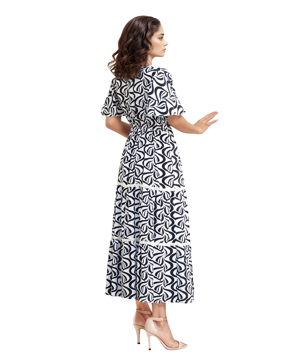 Foto 2 | Vestido Casual Largo Crop Estampado Maga Corta
