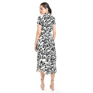 Foto 3 | Vestido Camisero Estampado Tropical Roman Fashion /juvenil, 2619 (negro) Negro