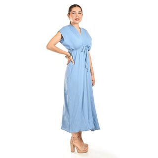 Foto 2 | Maxi Vestido De Algodon Roman Fashion /juvenil, 4365 (azul Claro) Azul